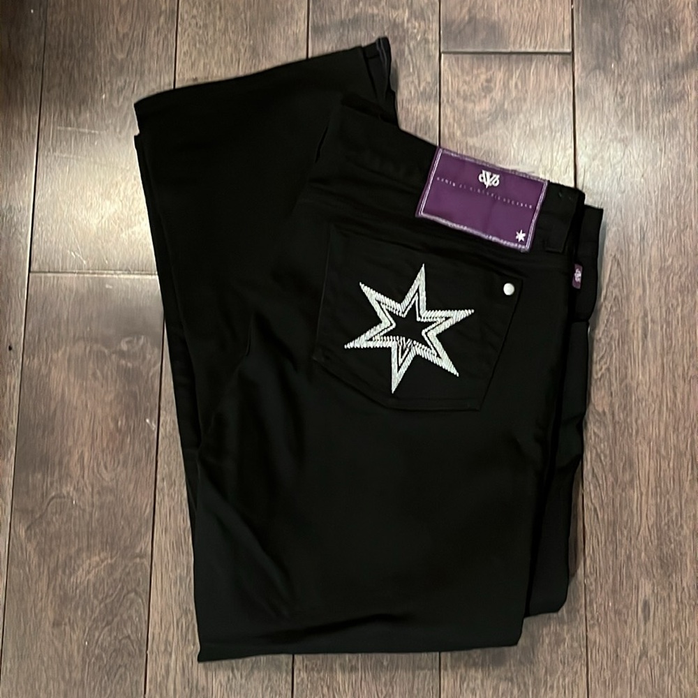 NWOT VICTORIA BECKHAM star black cropped jeans, size 32